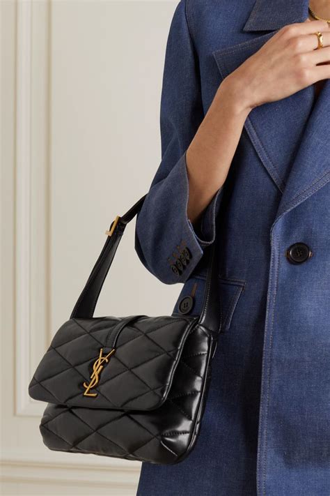 ysl bag shoulder black|saint laurent quilted shoulder bag.